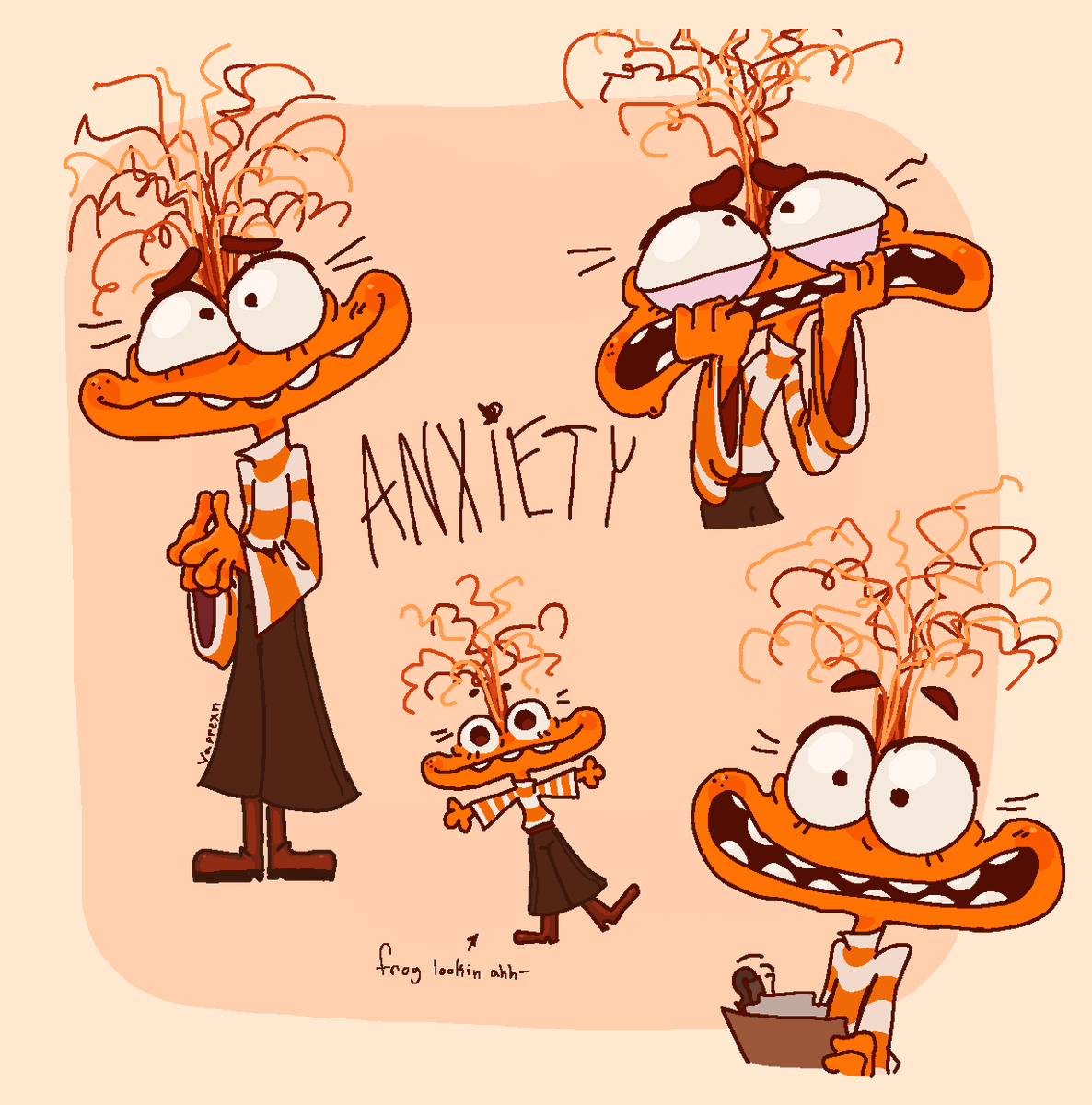 Vaprexn's tweet photo. I need to draw the other emotions too but fuck that here’s more Anxiety 💋💋#Insideout2 #InsideOut2fanart #InsideOut2anxiety #insideout #anxiety #fanart https://t.co/tegE4aLrMn