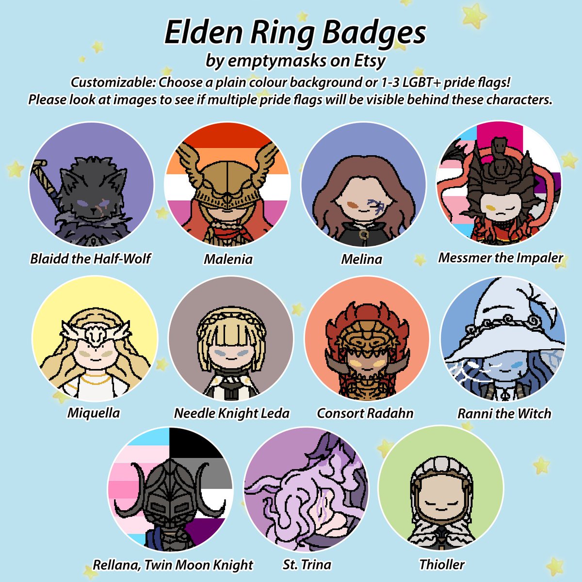 emptymasks's tweet photo. Uh oh new brainrot activated. Stickers, badges and keychains inspired by Elden Ring Shadow of the Erdtree now available! Now I'm off to smooch Messmer.✨

 https://t.co/QkwFBPCWn3 

#eldenring #eldenringfanart #EldenRingShadowoftheErdtree #EldenRingDLC #messmer https://t.co/oohhU9d86C