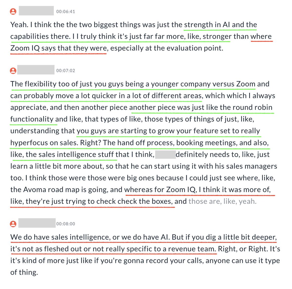 We're hearing a lot about "sales tech consolidation" and "all-in-one" solutions, etc. But there is a reason why "purpose-built" solutions beat "all-in-one incumbents".

One of our large customers evaluated Zoom IQ (Zoom's Conversation Intelligence solution) because their IT team