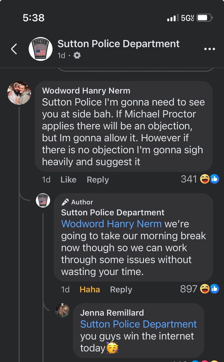 BordersGirl911's tweet photo. #Police department with a sense of humor and also one who knows what’s up #KarenRead #KarenReadTrial #FreeKarenRead #Canton https://t.co/4IA62VPhK7