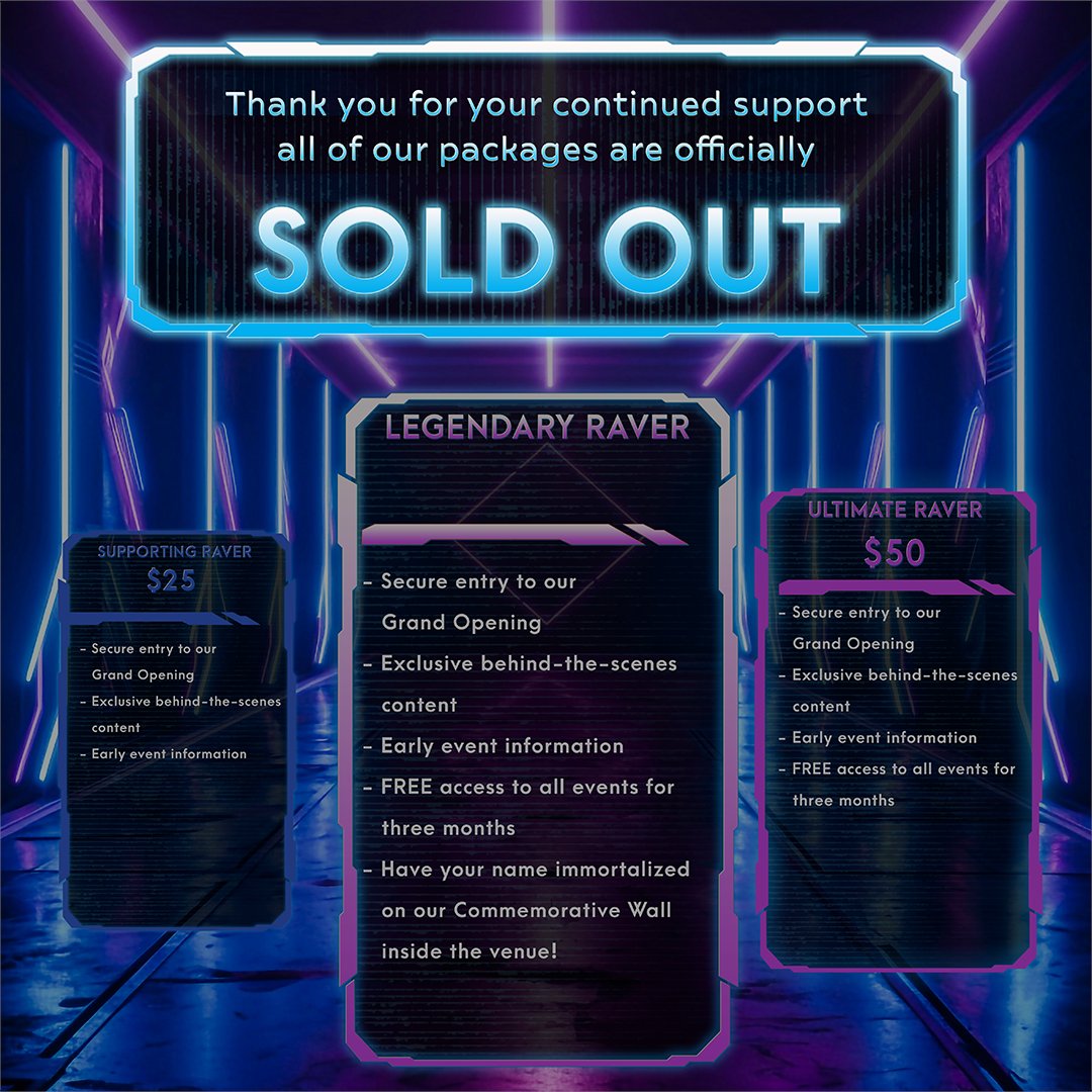 HAM_Promotions's tweet photo. The hype is real - memberships for our new venue are SOLD OUT! 🎉 

Thank you to all our Supporting, Ultimate, and Legendary Ravers! BIG announcements coming soon as we unveil what’s next. Stay tuned! 🙌🏽🔥 #HAMPromotions #HAMFam #DallasEDM https://t.co/9RAsF1IL7R