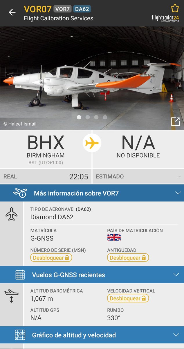 #VOR7 #Birmingham Diamond Aircraft DA-62 #GGNSS Flight #Calibration ...