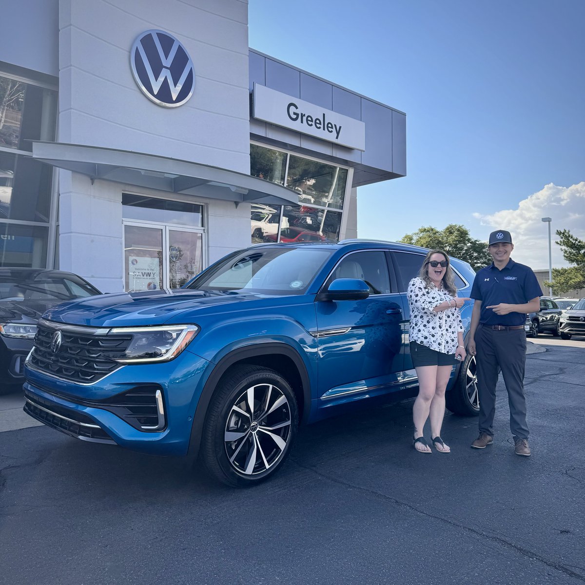 GreeleyVW's tweet photo. Congrats to Danielle on her beautiful new #Volkswagen Atlas! Thank you for your business from Victor and the rest of the #Greeley #VW team! https://t.co/Trtcc09wMW