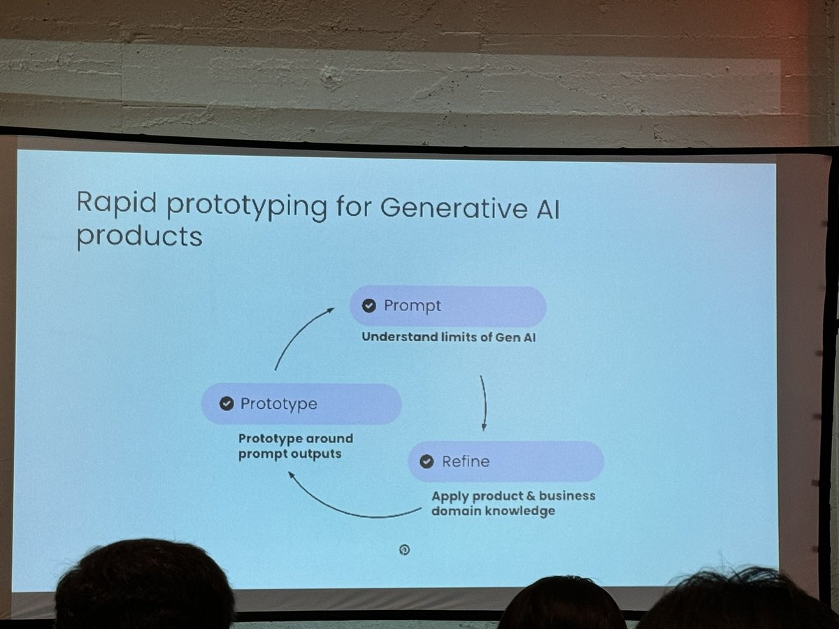 Alice said <a href="/Pinterest/">Pinterest</a> extracts from a user’s board visuals the words for the prompt input. Team pivoted and refined prototype a dozen times over two weeks. GenAI turbocharged our product ideas &amp; ideation process. #vbtransform