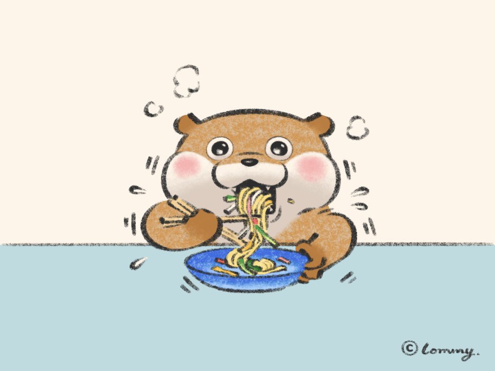 心が熱中しちゃうで症なの🧊🍜
#熱中症　#冷やし中華
#カワウソ