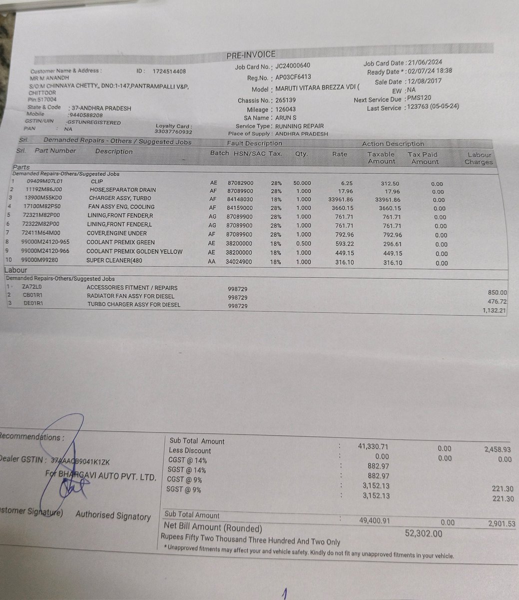 Dinu7604's tweet photo. Please look into this matter urgently and provide a satisfactory resolution.
@MSArenaOfficial @Maruti_Corp https://t.co/783X1xwlhT