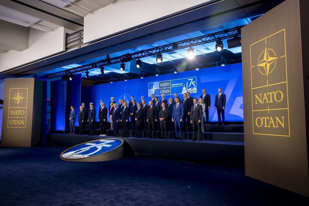 FinlandatNATO's tweet photo. The 75th anniversary #NATOSummit in Washington D.C. has concluded.

Forged to preserve peace, #NATO remains the strongest Alliance in history. We will continue to ensure our collective defence against all threats and from all directions.

We stand in unity. https://t.co/Z8cg9LUWGA