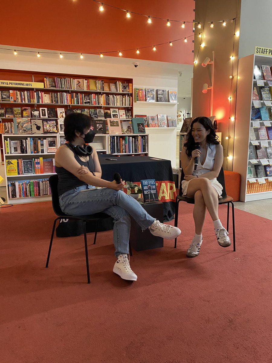 Erewhon Books (@erewhonbooks) on Twitter photo We’re live at <a href="/ptknitwear/">P&T Knitwear | Books and Podcasts</a> with <a href="/casskhaw/">Cassandra Khaw is updates-only</a> and @monikakimwrites, sponsored by the wonderful <a href="/aaww/">aaww-nyc.bsky.social</a>, talking THE EYES ARE THE BEST PART!
Cass, out the gate, “You really captured the feel and texture of human cartilage!” Now THAT’S a compliment 👁️ We’re live at <a href="/ptknitwear/">P&T Knitwear | Books and Podcasts</a> with <a href="/casskhaw/">Cassandra Khaw is updates-only</a> and @monikakimwrites, sponsored by the wonderful <a href="/aaww/">aaww-nyc.bsky.social</a>, talking THE EYES ARE THE BEST PART!
Cass, out the gate, “You really captured the feel and texture of human cartilage!” Now THAT’S a compliment 👁️