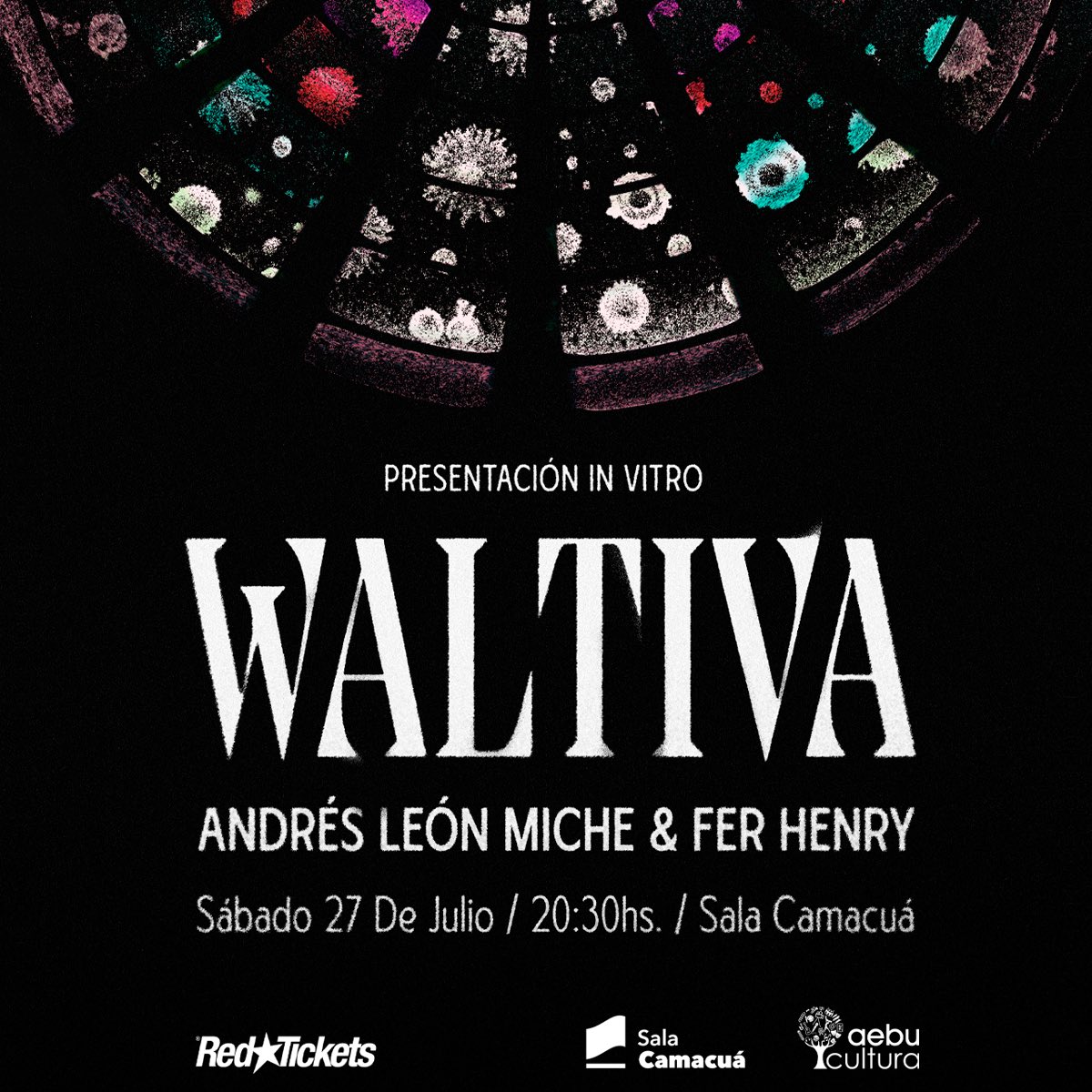 La banda pandémica Waltiva, proyecto de Andrés Amor y Agustina Irazusta, presenta su primer disco ‘In Vitro’ publicado el pasado octubre. Se pronostican mezclas acústicas y digitales en pires pop synth con rock y bajón.

🎫 <a href="/RedTicketsUY/">RedTickets Uruguay</a> y 2x1 <a href="/Aebu_Uruguay/">AEBU</a> (limitado)