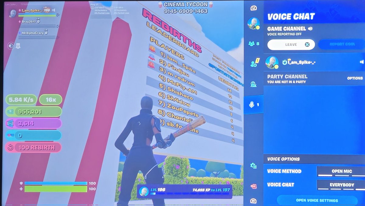 1_am_Spike's tweet photo. User - I_am_Spike-_- 
Score updated: 100 Rebirth
 @Soar_Creations #fortnitecinema #FORTNITECINEMA https://t.co/VIIqbxy6Sk