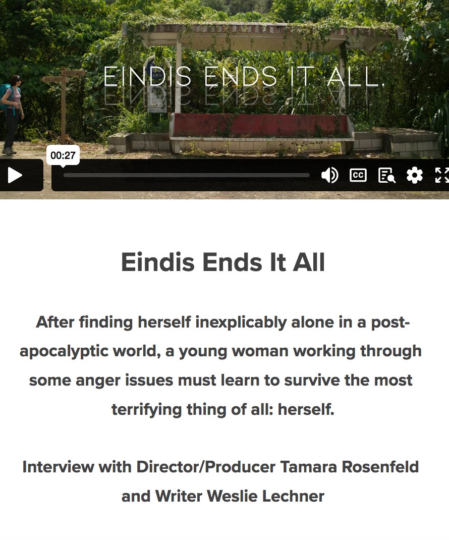 We interview EINDIS ENDS IT ALL Director/Producer Tamara Rosenfeld and Writer Weslie Lechner <a href="/Slamdance/">Slamdance</a> 

wearemovingstories.com/we-are-moving-…