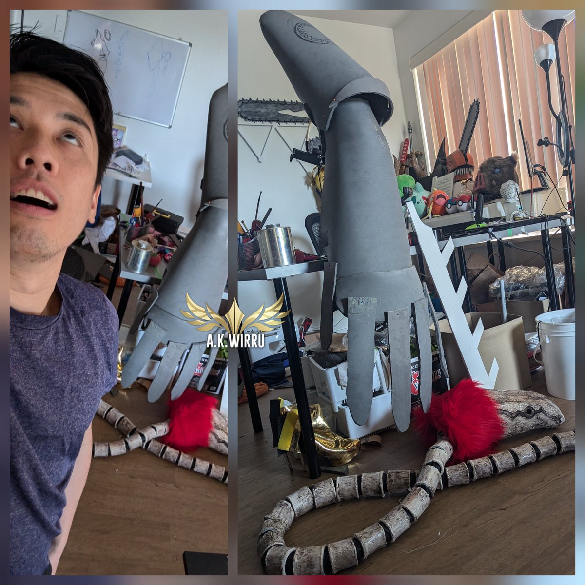 AmenoKitarou's tweet photo. Guys I was on a creative roll and shat out and entire arm for Renji's Bankai today.... https://t.co/8Ri3dBIESh