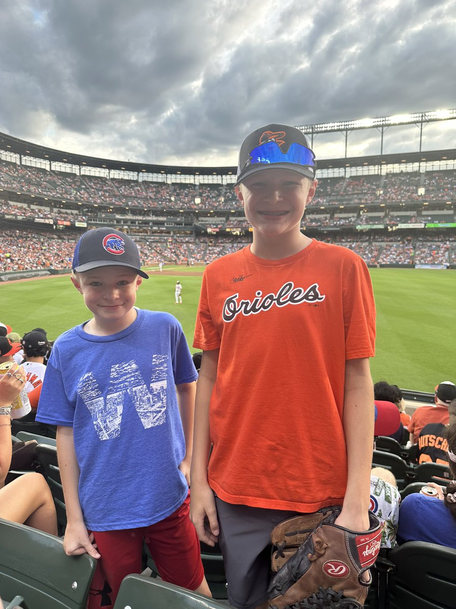 brentsane's tweet photo. Two Saneholtz boys hoping for differing outcomes at Camden Yards tonight. #GoCubsGo @BleacherNation https://t.co/kXbuK6BuXT