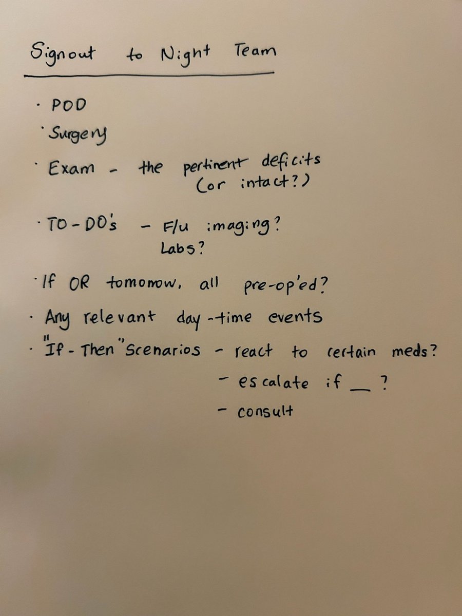 lilykim_md's tweet photo. ๐ฉบ๐ฉโโ๏ธ It is the first month of service for our neurosurgery interns!
One essential skill to master is delivering a concise, effective patient signout to the night team.
๐ Hereโs a mental list I kept in my intern days #NeurosurgeryLife #ResidentTips #surgicalresidency #MedEd https://t.co/Isf2wW1Gd3