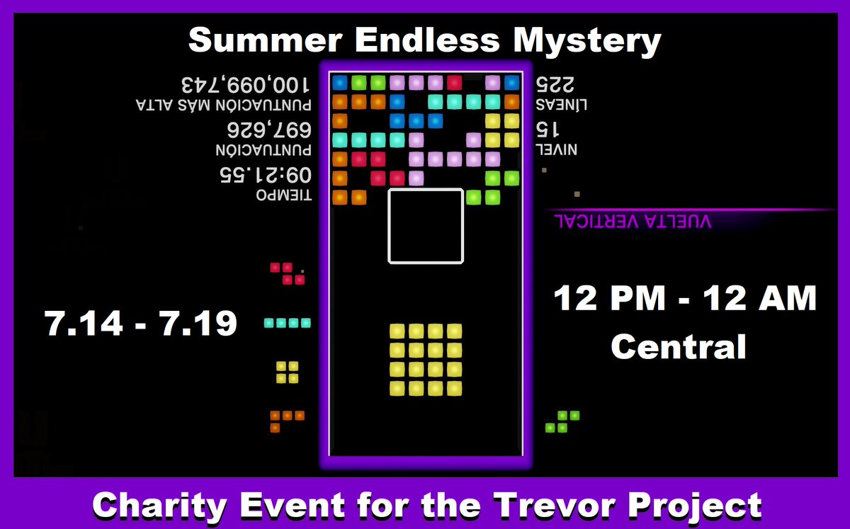 sgferox's tweet image. Hey y'all!

I'm running Summer Endless Mystery next week - a 5-day endless mystery run where any donations you make can include a challenge I have to go for during the run.

All donations go to the Trevor Project. Links and more info below!