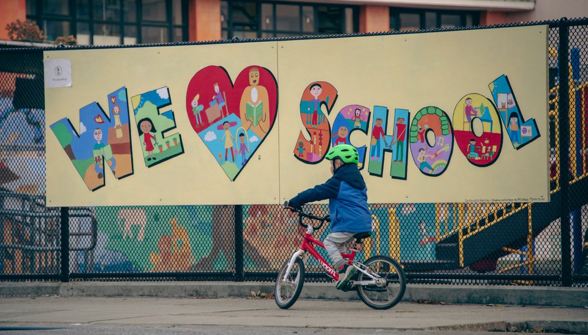 My kid's commute, it feels like play,
the perfect way to start the day.