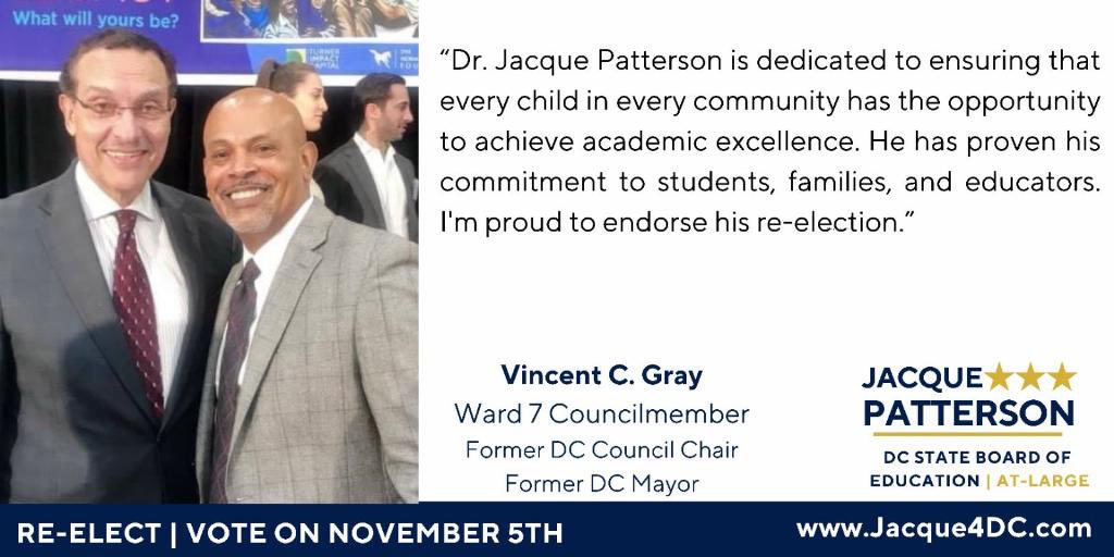 DC_Edvocate's tweet photo. #DCision2024: Councilmember @VinceGrayWard7 (D-Ward 7) is #TeamJacque for re-election to the DC State Board of Education!
Join us at https://t.co/bSuQ5DgSZv https://t.co/4RbDJeQWNv