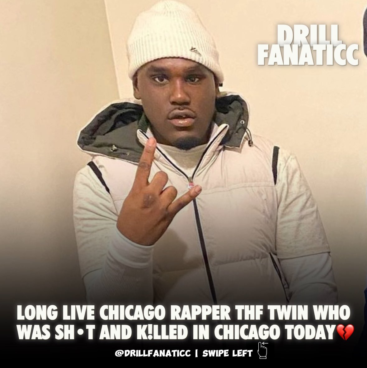 drillfanaticc's tweet photo. We regret to inform you of the tragic passing of Chicago rapper THF Twin, who was fatally sh0t in Chicago today on 56tg and Throop. Our deepest condolences go out to his family and friends during this difficult time. ๐๐
#ChicagoIL #thf #thftwin #rip https://t.co/5Nkygx4vLz