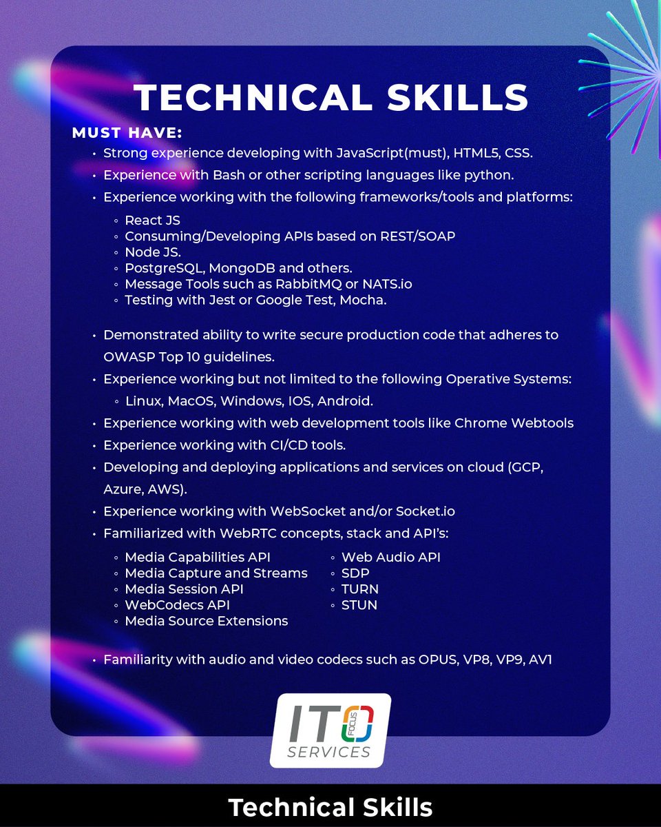 ito_elsalvador's tweet photo. 🚀#JoinOurTeam | We’re looking for a 𝗙𝘂𝗹𝗹 𝗦𝘁𝗮𝗰𝗸 𝗗𝗲𝘃𝗲𝗹𝗼𝗽𝗲𝗿!

📍Location: #ElSalvador based only
📩Send your resume to: ITO@focusservices.com

#ITOFamily #CodingWithHeart #JobOpening #TechJobs #FullStackDevelopment #FullStack #Developer https://t.co/4T2tIHVXGB