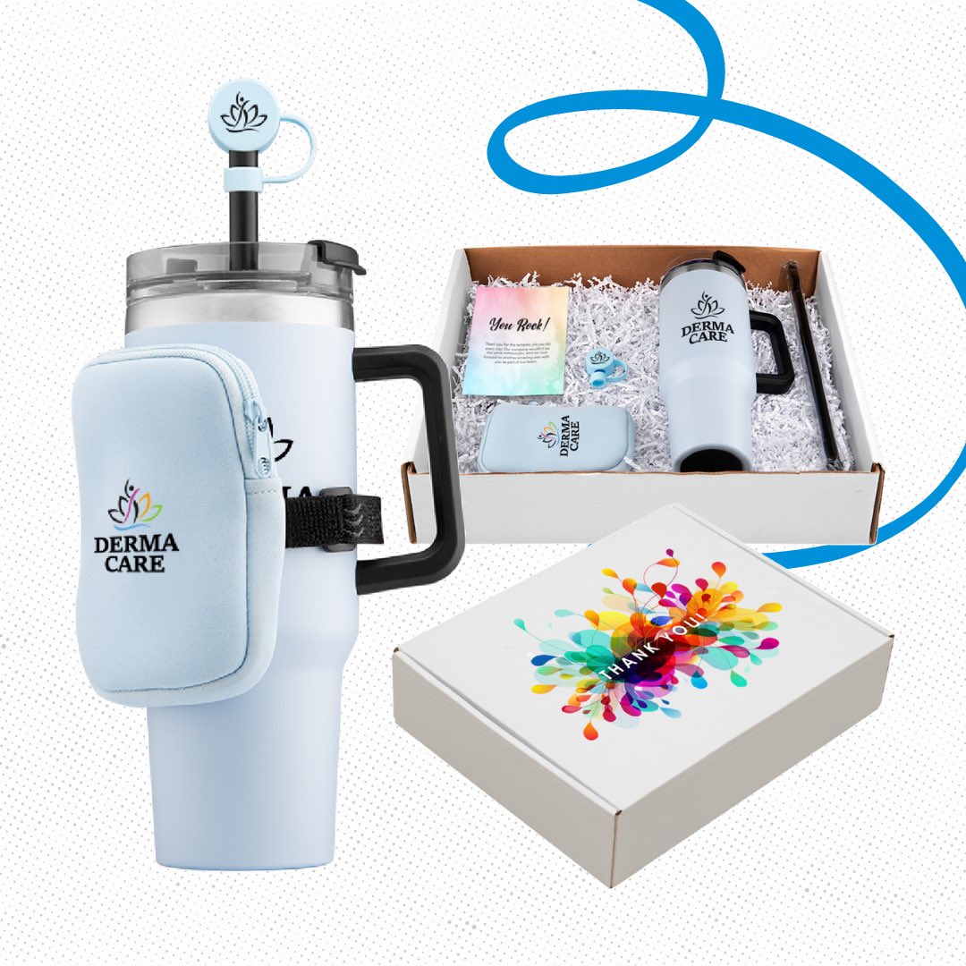 Quench your cravings with our Hydration Trio Kit! 💦 This kit includes a 40 Oz. Stainless Steel Tumbler, Silicone Straw Topper, and Water Bottle Pouch. Add your own flair with your imprint and personalized insert card. Sip, style, and stay hydrated! 🌊 #mavichmadeit