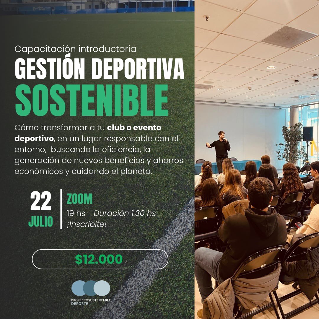 📝♻️ Organizamos una capacitación introductoria para entender porque es importante trabajar la sostenibilidad en la industria del deporte.

¡Te esperamos!