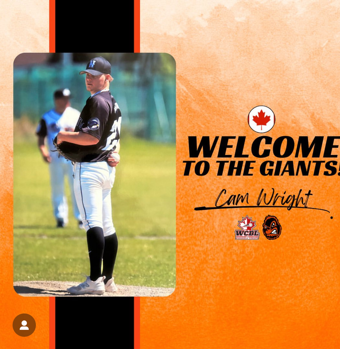 Cam_wright9's tweet photo. Excited to be joining the ⁦@FortMacGiants⁩ of the ⁦@wcbleague⁩ for the summer. #LetsGoGiants https://t.co/DkmsP9Jirb
