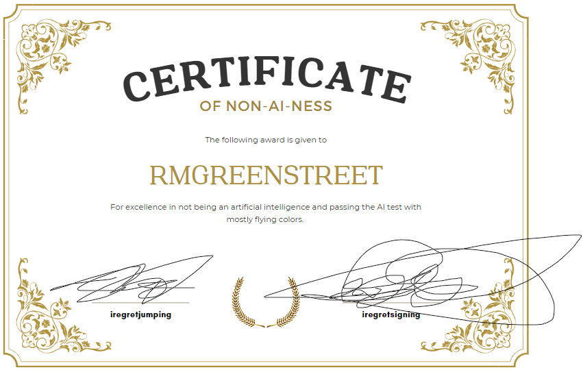 iregretjumping's tweet photo. @rmgreenstreet 
Congratulations on all your success. https://t.co/uy9kiUAbVY
