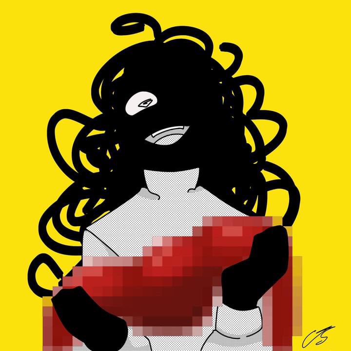 Art fight attack no.3 
I am so behind with posting my attacks I have like 4 more that I’ve done but not posted 😭
Character belongs to fruitpunch on af site