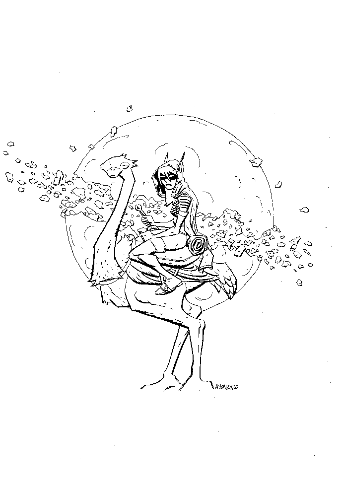 Oeming's tweet image. We've added new original art to the #AfterWorld Kickstarter which includes our limited Blue Book cover and the Galaxy of Madness #1 cover kickstarter.com/projects/theaf…