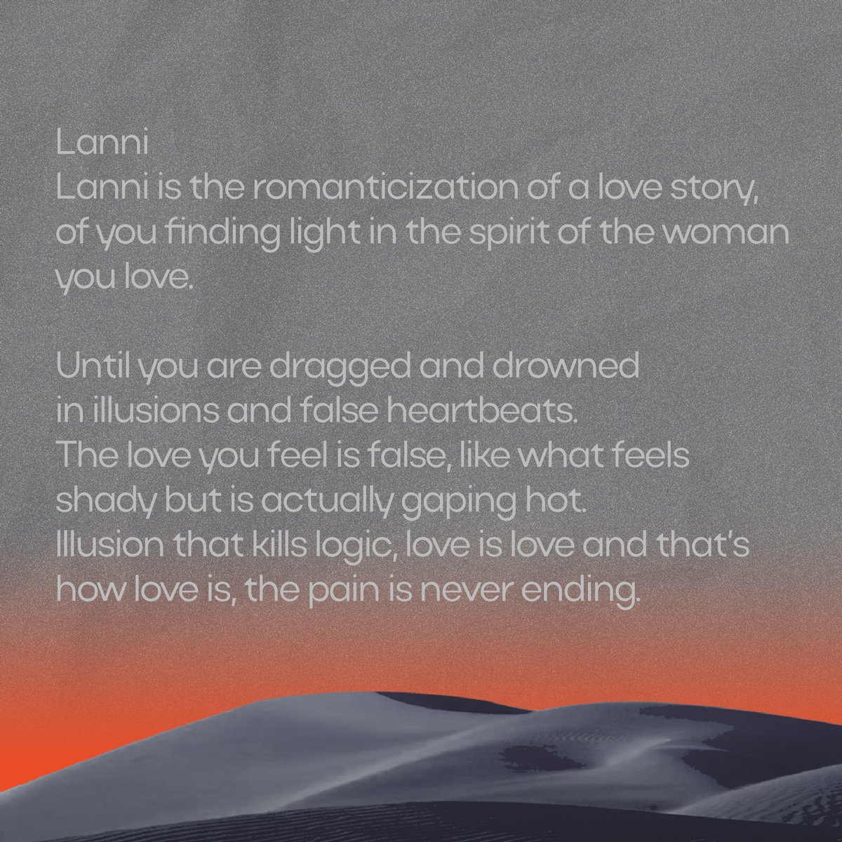 SenjaDalamProsa's tweet photo. OUT NOW ON ALL DIGITAL AUDIO PLATFORM!
Lanni... Lanni... Lanni... 🎶🎶
#SENJADALAMPROSA #NIR #LANNI #3rdSingle https://t.co/T4O873q9Cc