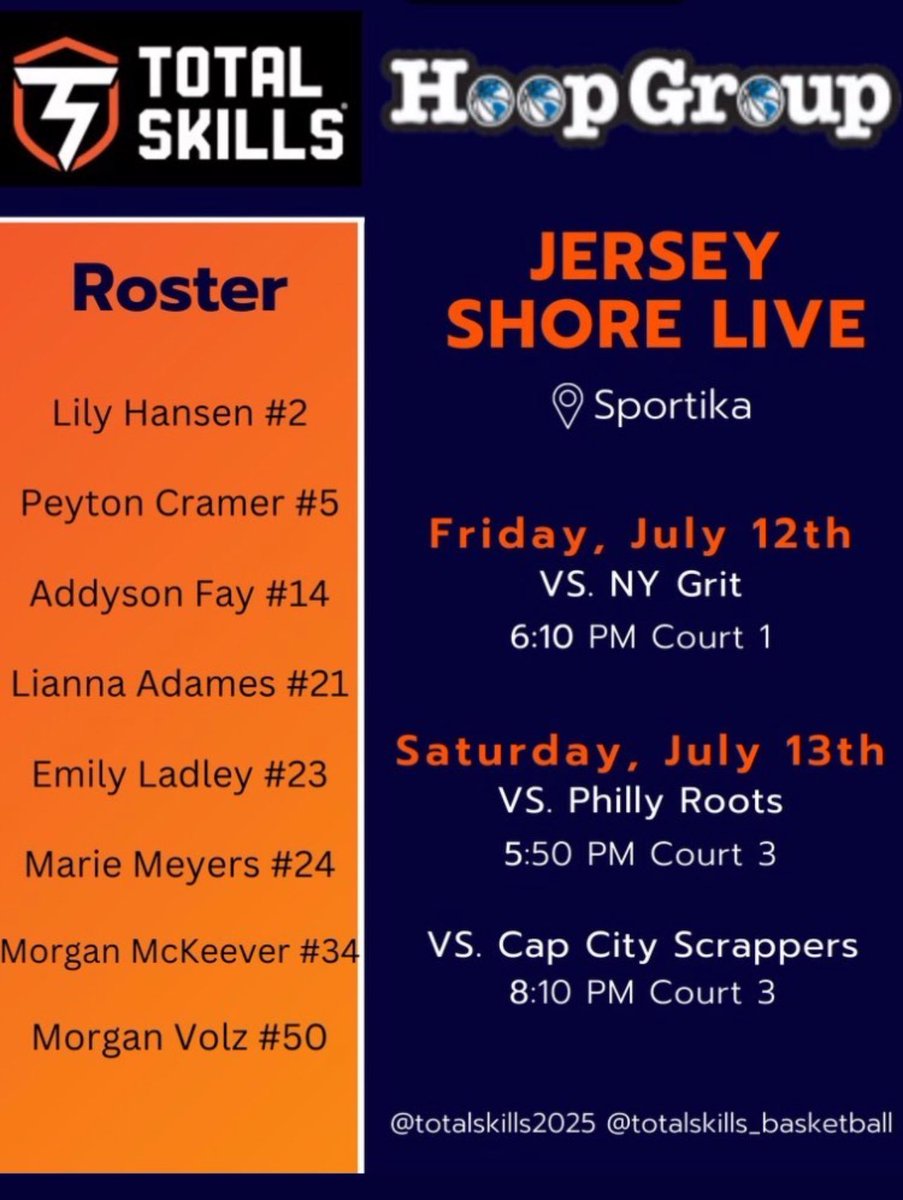 Schedules are out for <a href="/TheHoopGroup/">Hoop Group</a> Jersey Shore Live! Come check these girls out at Sportika this weekend!