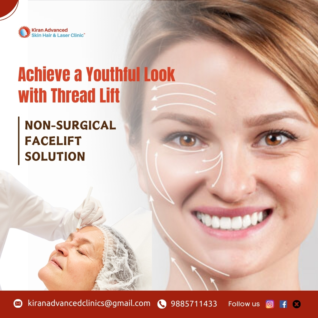 kiranclinic's tweet image. Discover the benefits of a #threadlift, a #minimallyinvasiveprocedure that lifts and tightens sagging skin to restore a youthful appearance. This non-surgical facelift alternative uses dissolvable threads to enhance facial contours and improve #skinelasticity.

📞 +91-9885711433