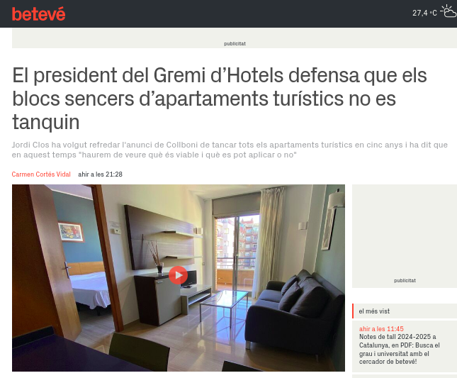 AssBarrisDT's tweet photo. "El president del Gremi d'Hotels defensa que es treguin tots els pisos turístics menys els seus"
La barra d'aquesta gent no té límits: el @gremihotelsbcn dictant a @jaumecollboni les polítiques turístiques punt per punt.
#ForaLobbies
#PosemLímitsAlTurisme!
https://t.co/7ph1TACijF https://t.co/ceA6BwDbnO