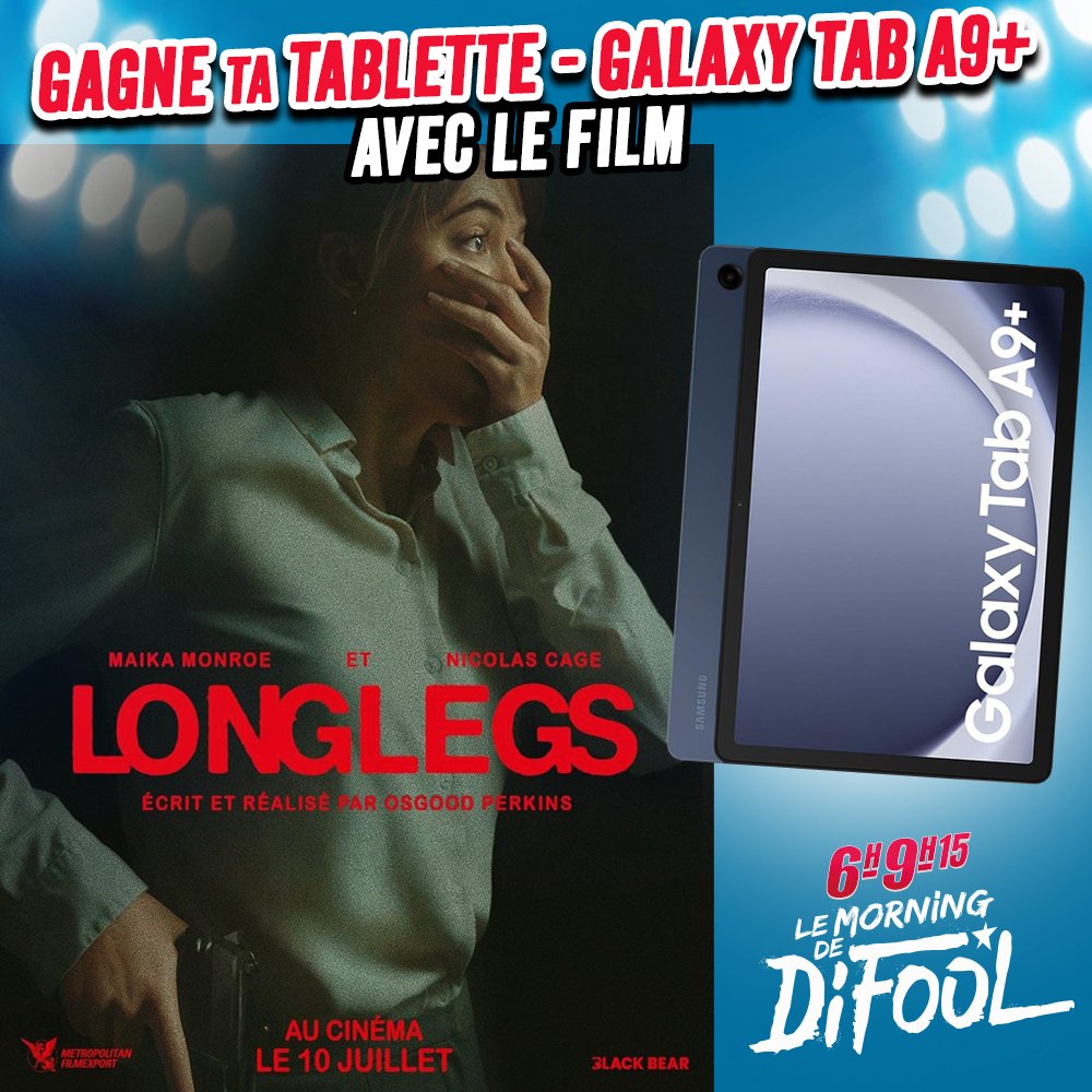 SkyrockFM's tweet photo. Lundi : Juliette
Mardi : Thibault
Mercredi : Steve
Jeudi : Houss
Vendredi : ?
⚠️ C'est le dernier jour pour gagner ta #TabletteSamsung avec le #FilmSkyrock #Longlegs
en écoutant #LétéDuMorningDeDifool 🎁 
🎧 https://t.co/80SMmalfU0 https://t.co/mJc6Etdd9y