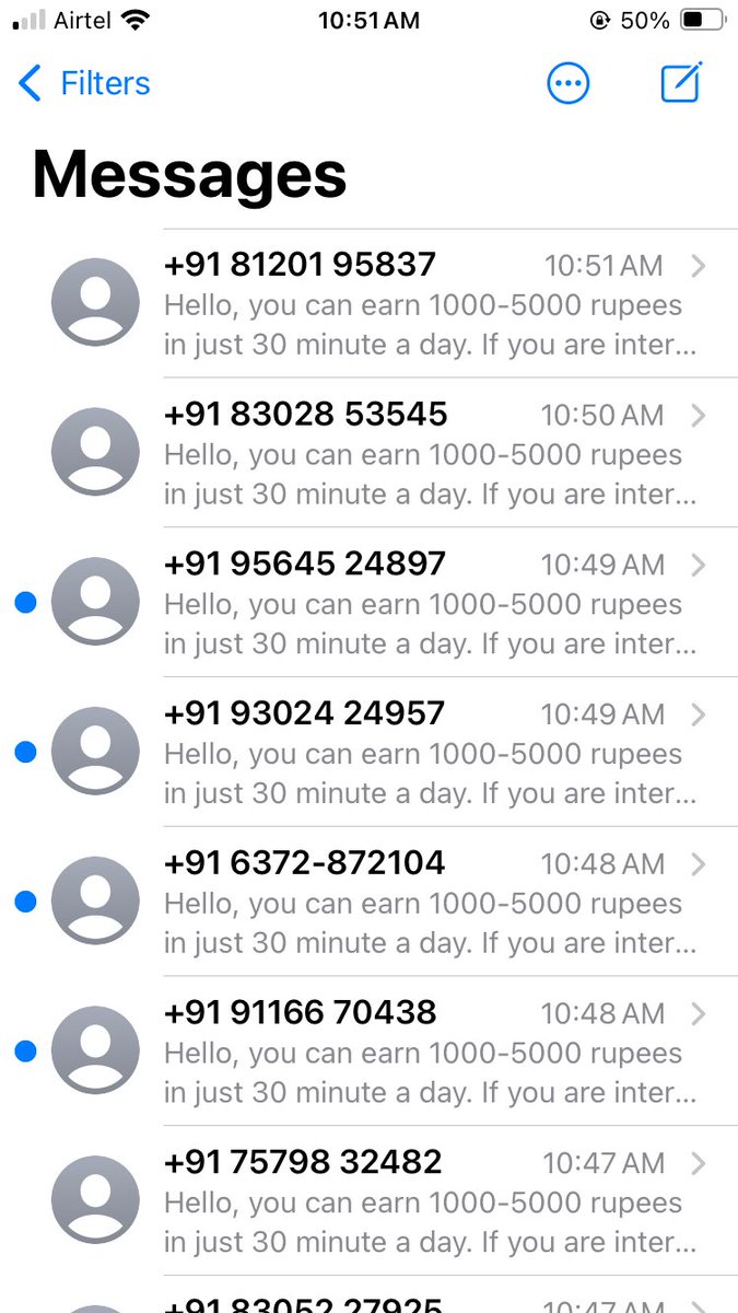 WTF is this <a href="/airtelindia/">airtel India</a>.Same spam  messages from different numbers and they just don’t stop