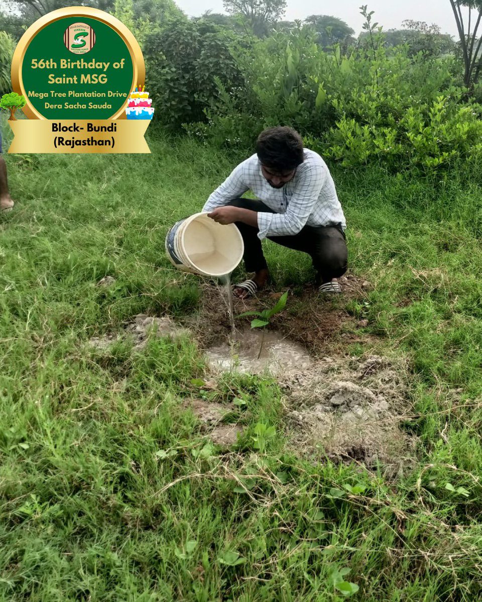 Niranjanmeena7's tweet image. Shah Satnam Ji Green 'S' Welfare Force Wing volunteers in Bundi, Rajasthan serving Mother Earth on the pious occasion of Saint Dr. Gurmeet Ram Rahim Singh Ji Insan's 56th birthday🎉. #MSGBhandara #56thBirthday #SaintDrMSG #TreePlantation