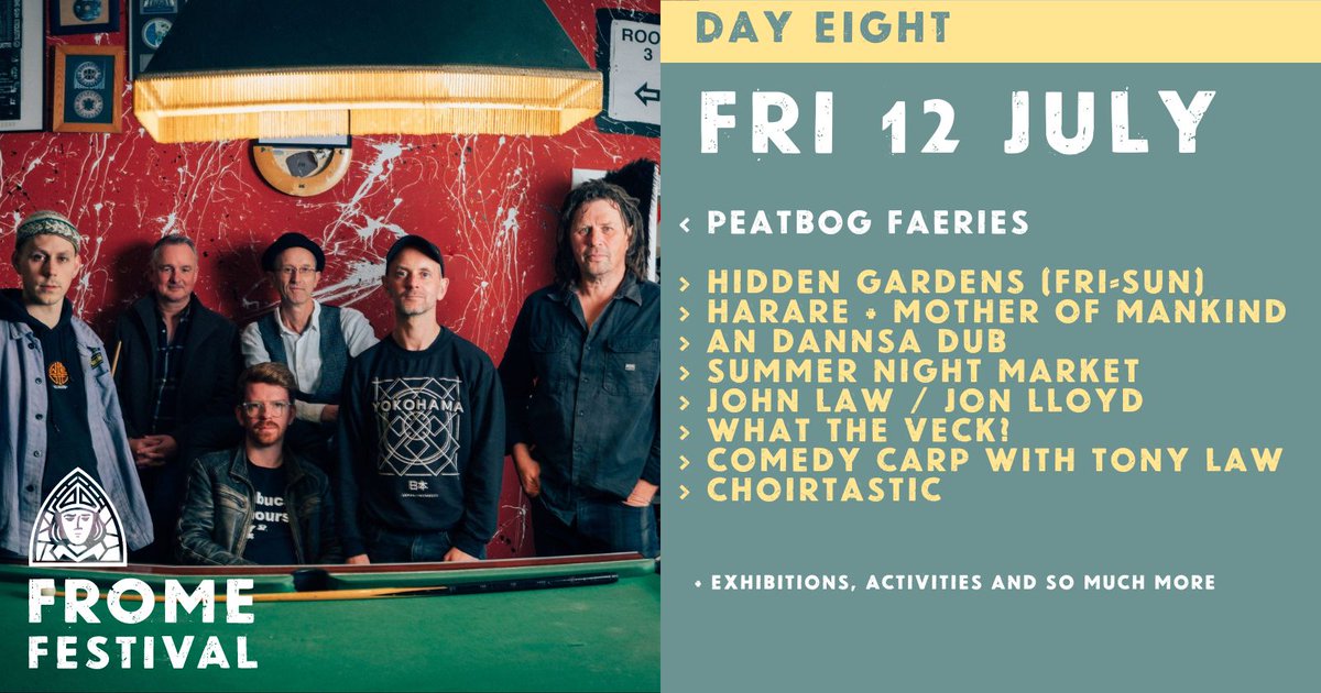 DAY 8

HIDDEN GARDENS
NOT-SO-SHRINKING VIOLETTES
SUMMER NIGHT MARKET
INTRODUCTION TO GIN WITH STILL SISTERS
AN DANNSA DUB
COMEDY CARP WITH TONY LAW
CHOIRTASTIC
HARARE + MOTHER OF MANKIND
JOHN LAW / JON LLOYD
PEATBOG FAERIES
RICHARD LENNOX - MY KIND OF MUSIC
WHAT THE VECK?