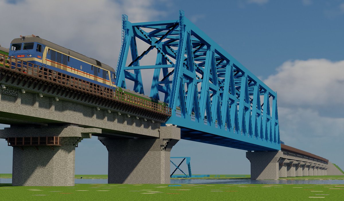 DpSeaSaltyFish's tweet photo. truss bridge
#minecraft建築コミュ #immersiverailroading
#littletiles
#Minecraft
#Minecraftbuilds
#Minecraftbridge https://t.co/NaXxFovWOa
