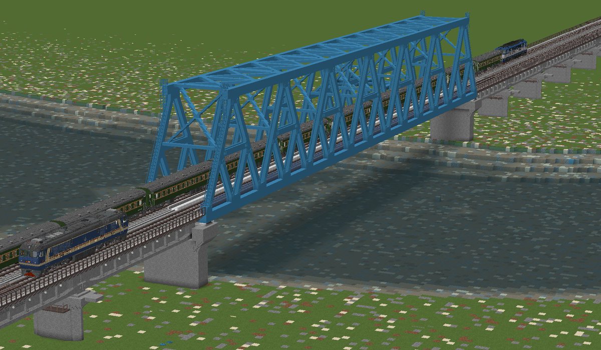 DpSeaSaltyFish's tweet photo. truss bridge
#minecraft建築コミュ #immersiverailroading
#littletiles
#Minecraft
#Minecraftbuilds
#Minecraftbridge https://t.co/NaXxFovWOa