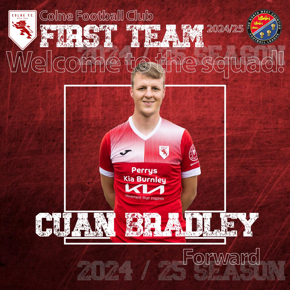 Colne_FC's tweet photo. ⚽ 𝐏𝐥𝐚𝐲𝐞𝐫 𝐍𝐞𝐰𝐬! ⚽

Welcome to the weekend and welcome to another First Team signing that shows our commitment to player development.

We are delighted to announce the signing of Striker Cuan Bradley.

Cuan enjoyed a stellar season for our U23’s scoring over  ...1/2 https://t.co/T9aGe2dCrh