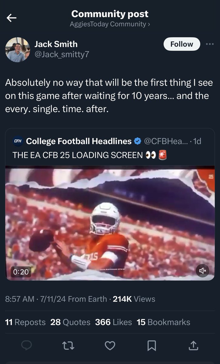 TheTunnel_Texas's tweet photo. Damn EA really hurt the Aggies 😭😭😭 https://t.co/DKXSR005jm