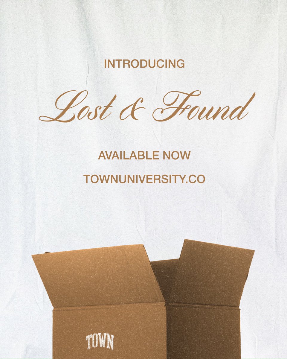 Lost &amp; Found - A Creative Exercise by TOWN
Exclusive &amp; Limited Edition Pieces 

Available Online Now At
townuniversity.co 📦