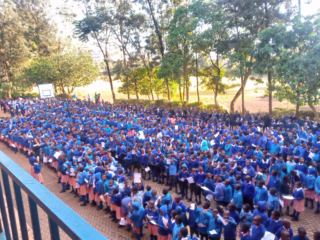 It is all smiles at PCEA Mama Ngina Kenyatta Comprehensive School in Kinoo during the #thenationalreadaloud #nationalreadingday