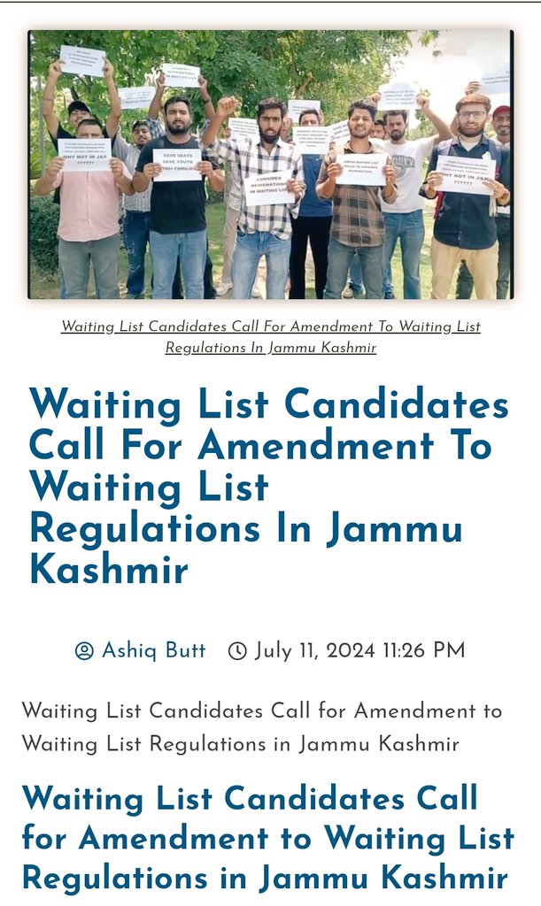 consdrresign's tweet photo. We Urge @OfficeOfLGJandK to amend waiting list rules &amp; consider #resignations! Many Indian states/UTs already have this #provision, why not J&amp;K? It's crucial for meritorious candidates in the waiting list.Let's make the system fairer! https://t.co/jMv8TQPg6E