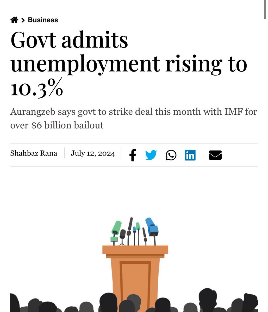 World Bank says that the unemployment rate in Pakistan climbed to 10.3% in 2024, up from 6.3% three years ago.

Millions of people have fell into poverty line!