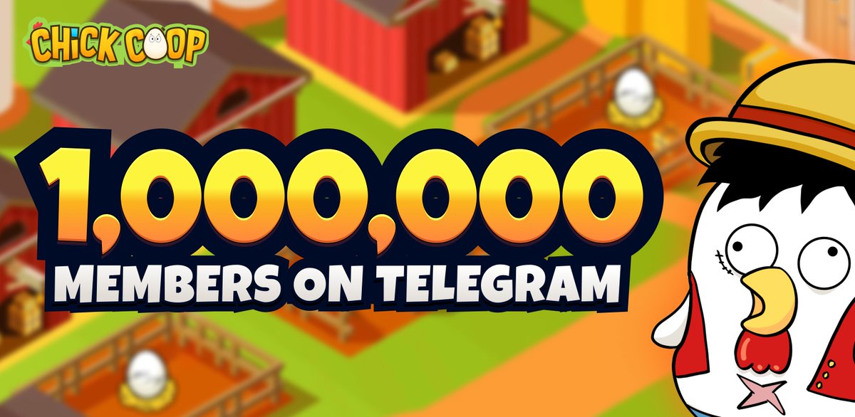 chickcoop_io's tweet photo. 💥 Special Milestone 💥

Chick Coop reaches 1M members on Telegram ⚡️

Thank you all Farmers for joining us on this wild ride 🔥

This is just the beginning 🌟

🔔 More updates and events with cool prizes are coming your way soon. Stay tuned 🔔

🎁 Like, retweet & comment your invite link - 20 lucky farmers will receive 10,000 💎 

#chickcoop