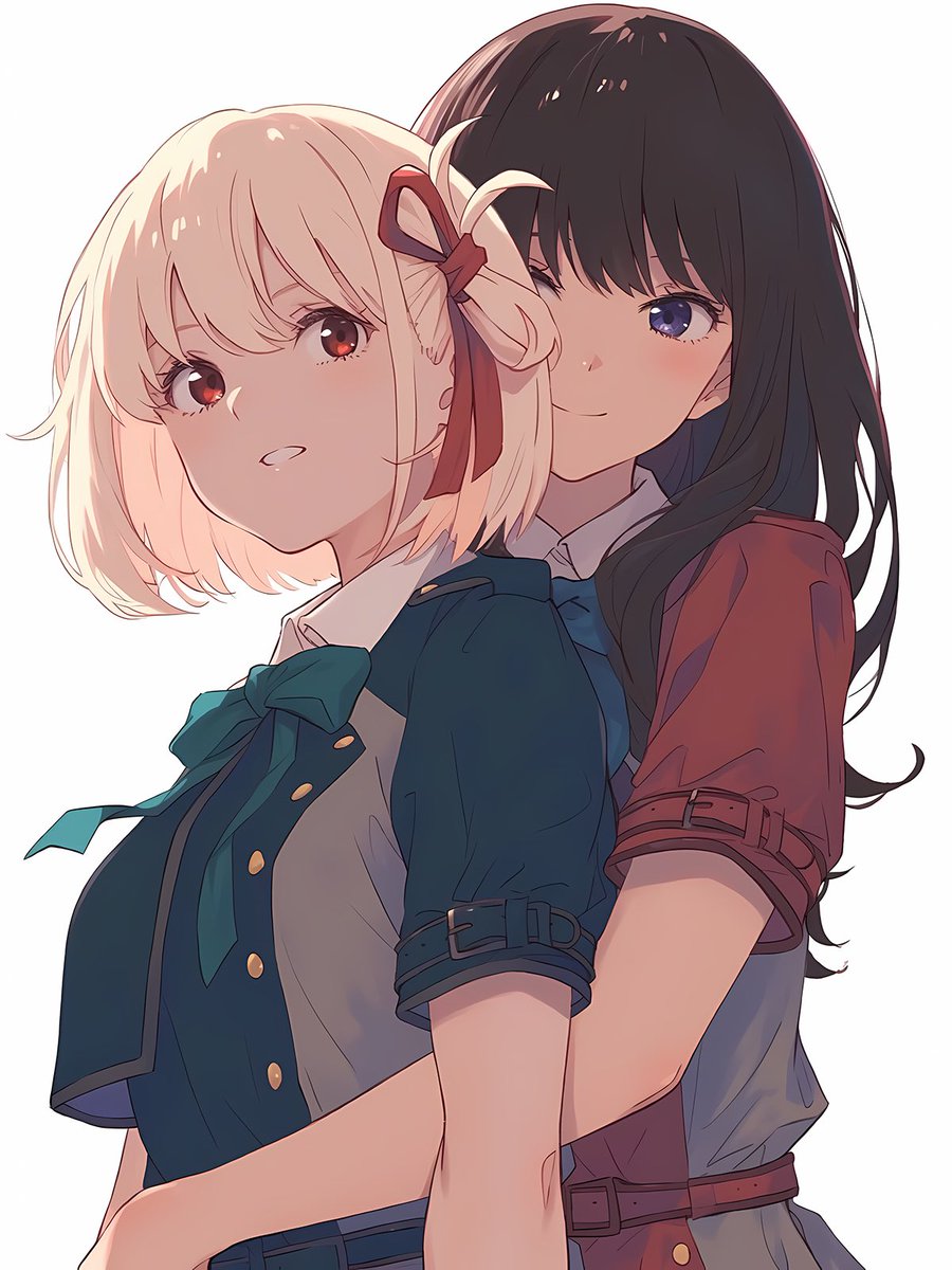 YueKuratsu's tweet photo. 制服の取り替えっこ #リコリコ #リコリス・リコイル https://t.co/oUYj5YfNon