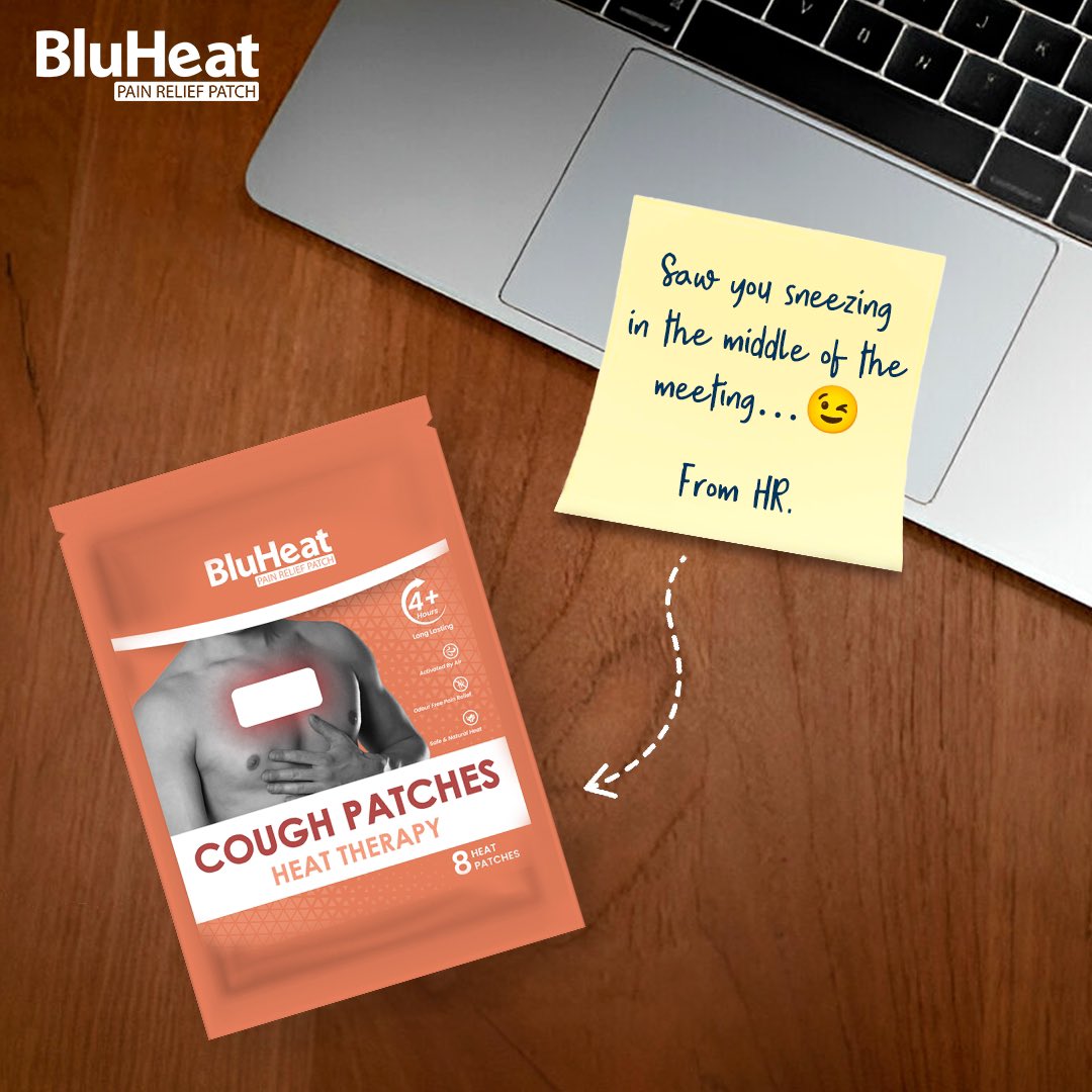 BluheatPatch's tweet image. HRs not only make rangolis but also take care of your sneezes in the middle of meeting! 💜

(Pain Relief Patches, Bluheat Pain Relief, Cough relief, Easy to use, Cough patch, Work life)

#BluHeatPatch #BluHeat #PainPatch #ReliefPatch #corporatelife #coughpatch