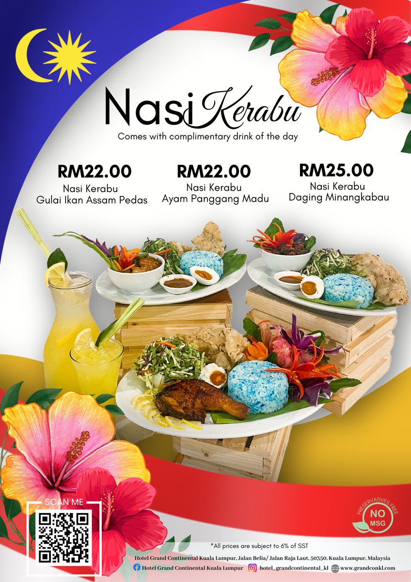 kl_continental's tweet photo. Join us in celebrating Merdeka at Hotel Grand Continental Kuala Lumpur with our diverse 'Laksa' and tantalizing Nasi Kerabu! 🇲🇾✨

#MerdekaCelebration #LocalFlavors #GrandConKL #merdekapromotion #merdekapromo #laksajohor #laksapenang #laksanyonya #currylaksa #nasikerabu https://t.co/iBxW4cMKwe