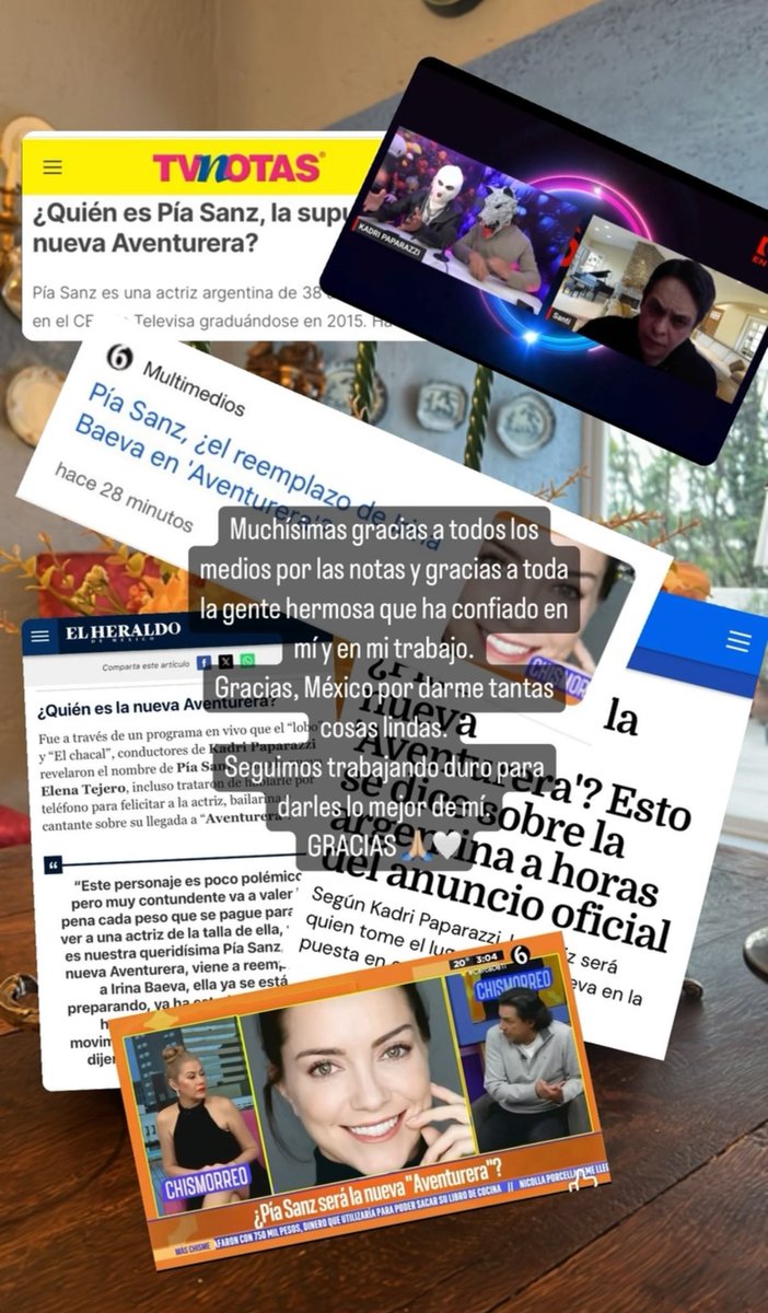 Muchísimas gracias a todos los medios por las notas y gracias a toda la gente hermosa que ha confiado en mí y en mi trabajo.
Gracias, México por darme tantas cosas lindas. 
Seguimos trabajando duro para darles lo mejor de mí.
GRACIAS 🙏🏼🤍